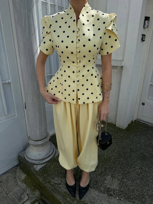 Butter Yellow Polka Set