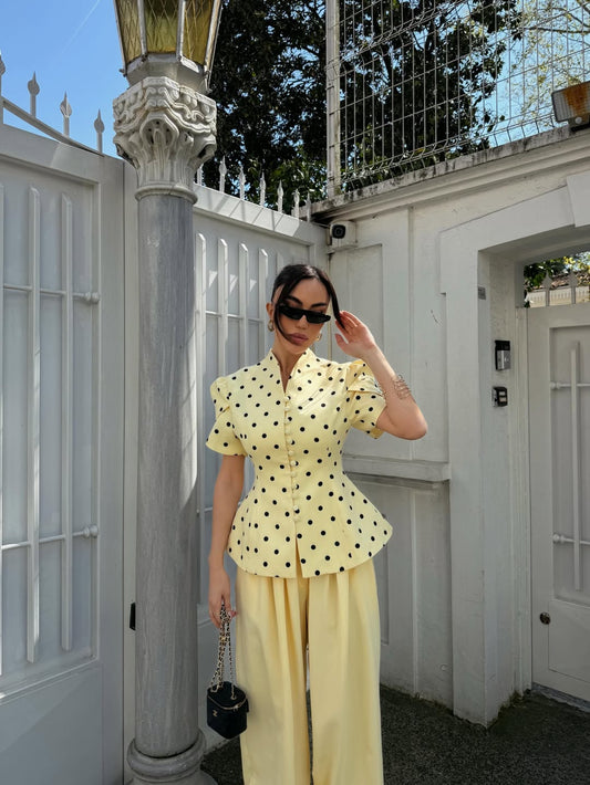 Butter Yellow Polka Set