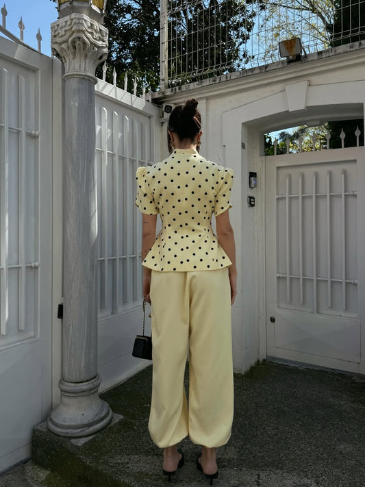 Butter Yellow Polka Set
