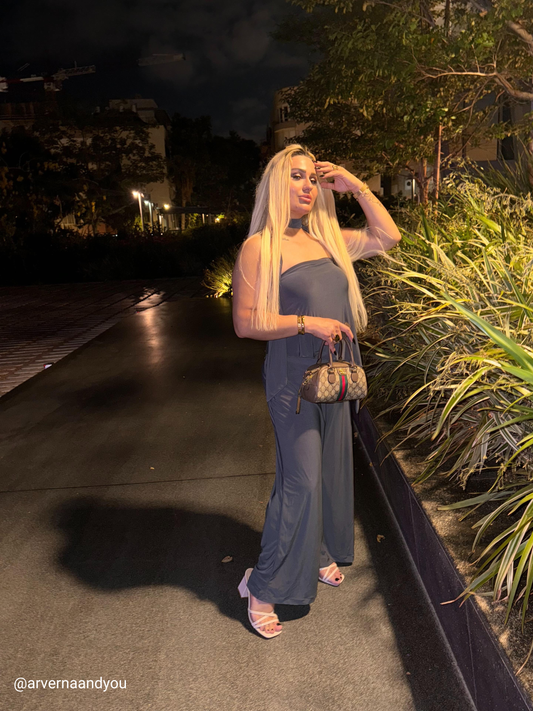 ASYMMETRIC CUT DAMSON SCARF SET