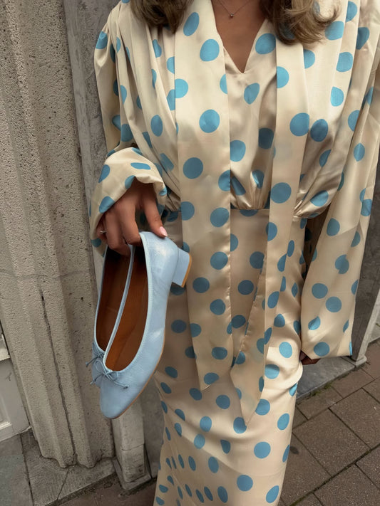 The Polka Baby Blue Maxi Dress