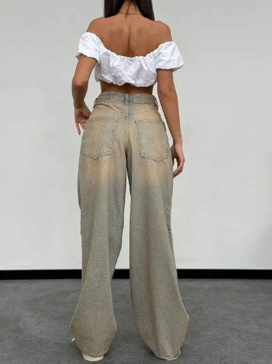 بنطال جينز فضفاض