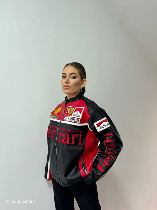 جاكيت جلدي لسباقات فورمولا فيراري F1