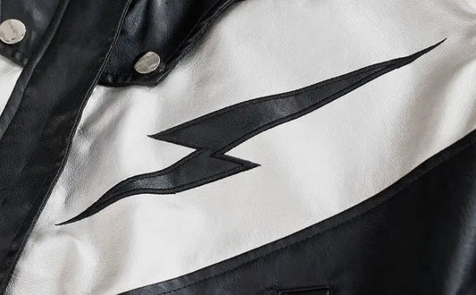 سترة زيوس الجلدية السوداء