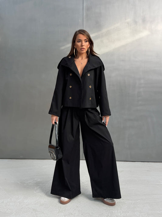 Double-Breasted Trench Set