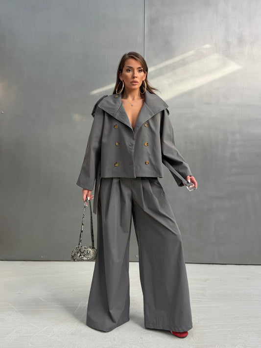 Double-Breasted Trench Set