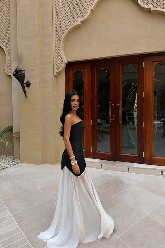 Black Dress with Pearl Detail