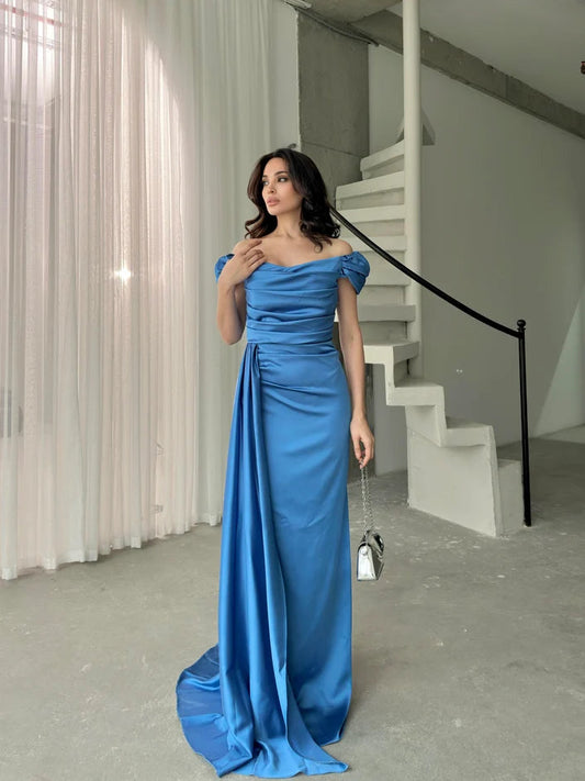 Musa Slit Detail Balloon Sleeve Evening Dress