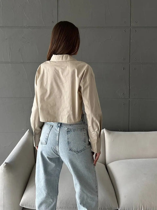 Zara Poplin Fabric Pocket Detail Shirt