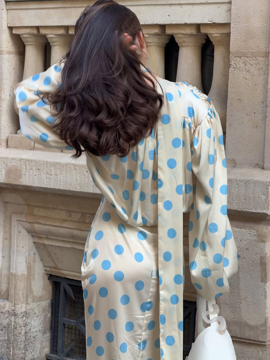 The Polka Baby Blue Maxi Dress