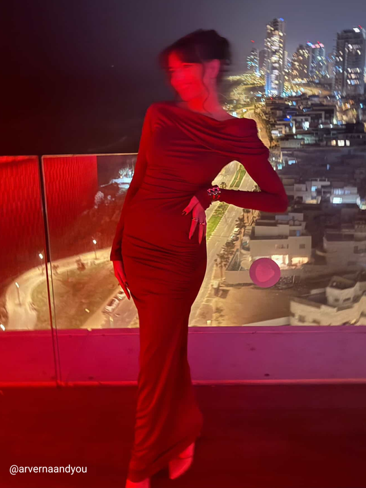 Cherry Red Eywa Long Dress