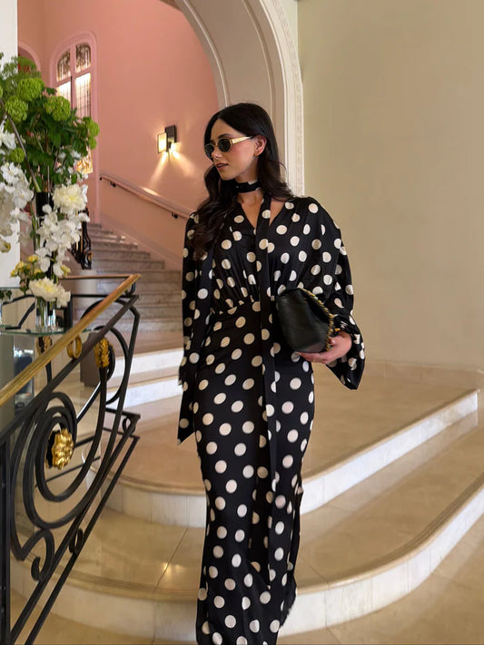 The Polka Black Maxi Dress