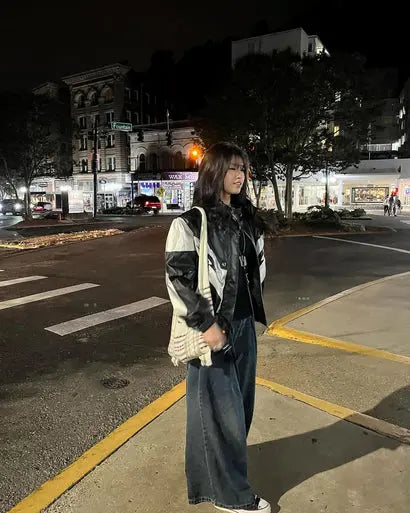 سترة زيوس الجلدية السوداء