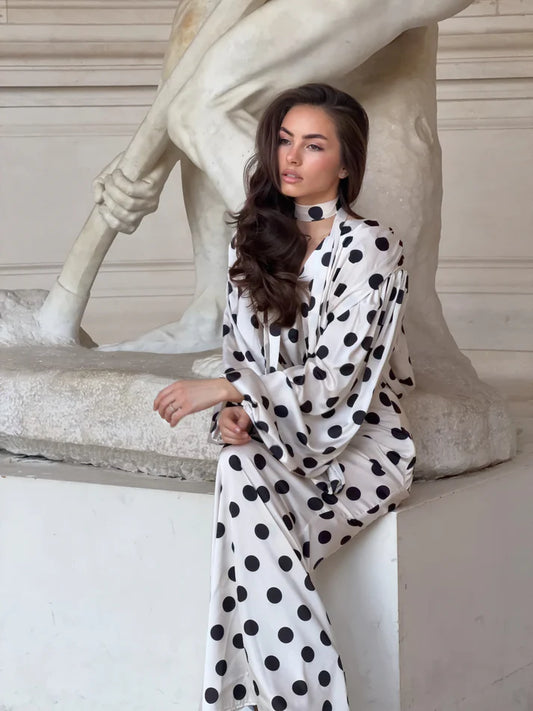 The Polka Ecru Maxi Dress
