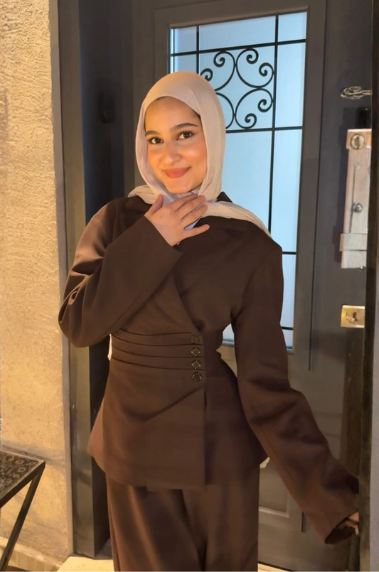 Brown 4-Button Side Suit