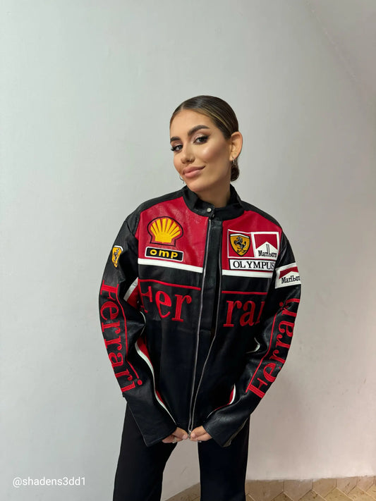 جاكيت جلدي لسباقات فورمولا فيراري F1