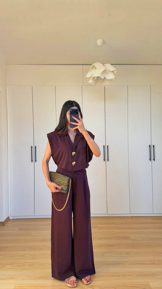 Plum Gold Button Set