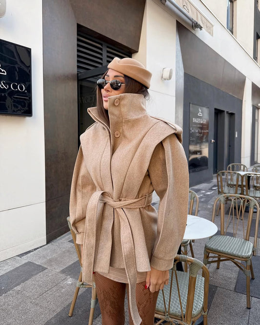 معطف كشمير مكشكش