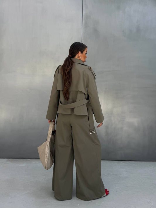Double-Breasted Trench Set