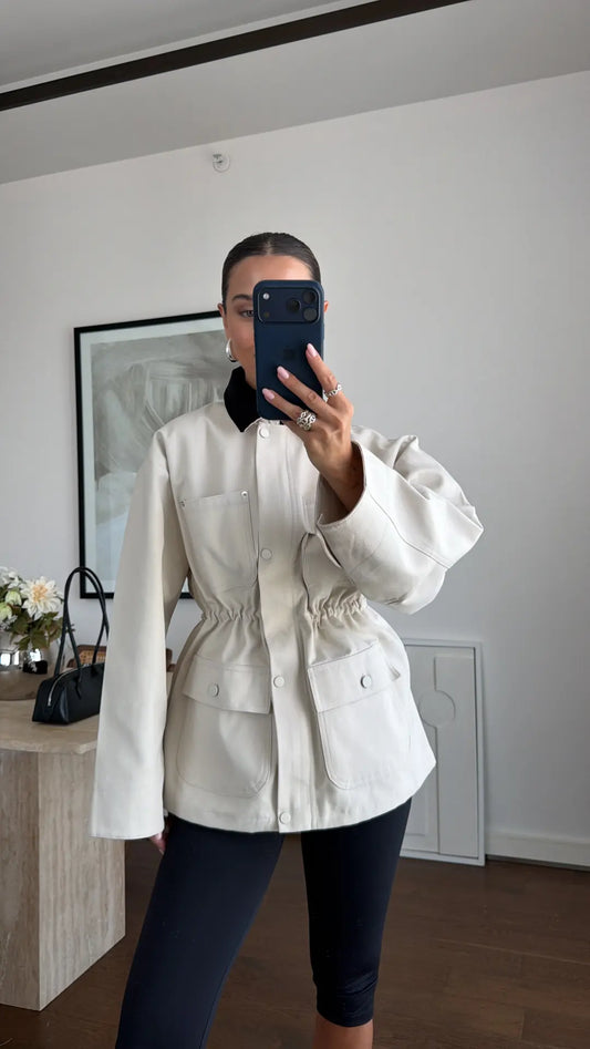 Alessa Stone Cinched Utility Jacket