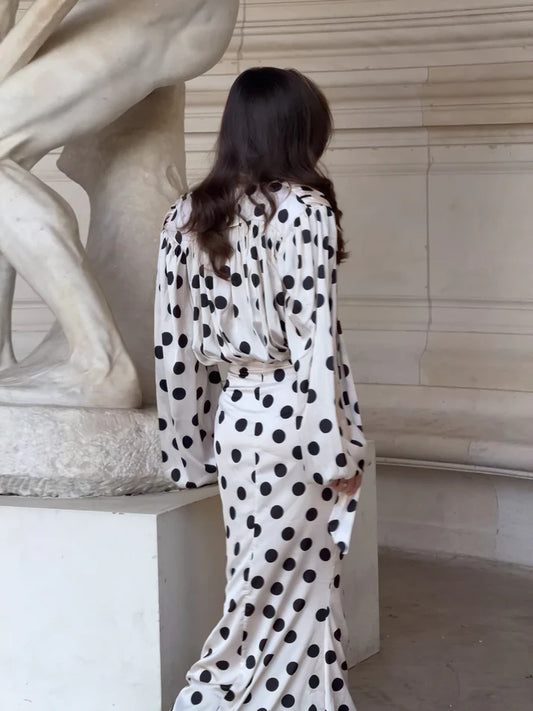 The Polka Ecru Maxi Dress