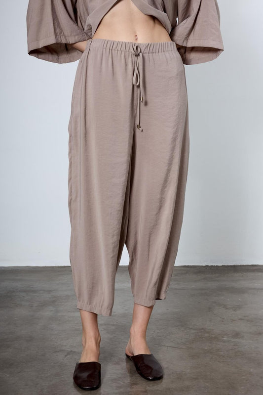 ELASTIC WAIST MINK TROUSERS