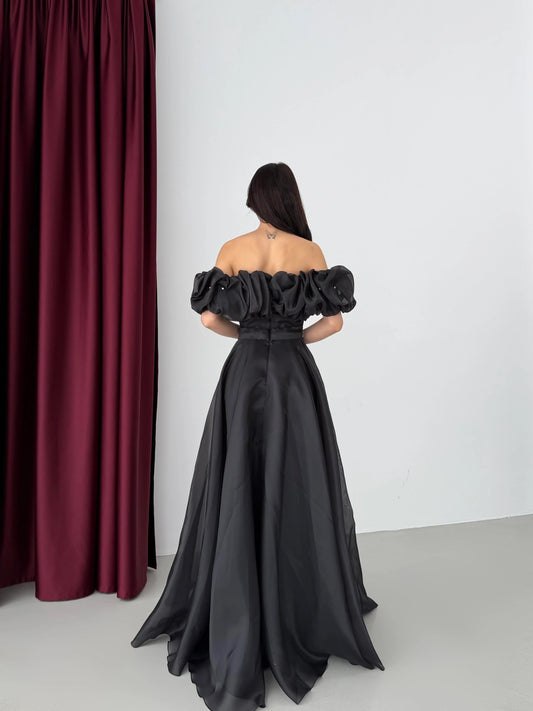 Peri Black Vibe Evening Dress