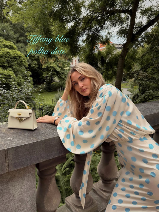 The Polka Baby Blue Maxi Dress