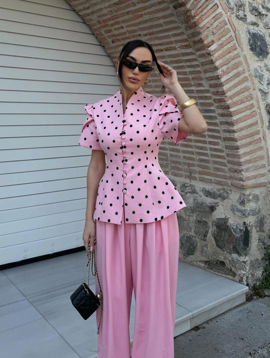 Baby Pink Polka Set