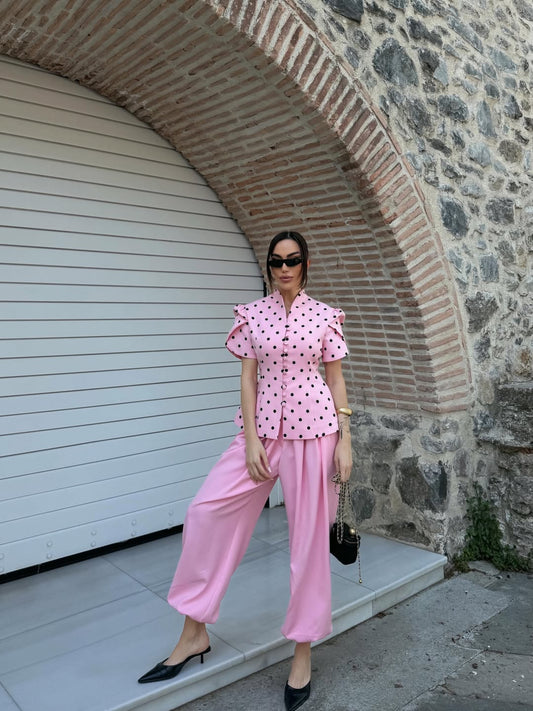 Baby Pink Polka Set