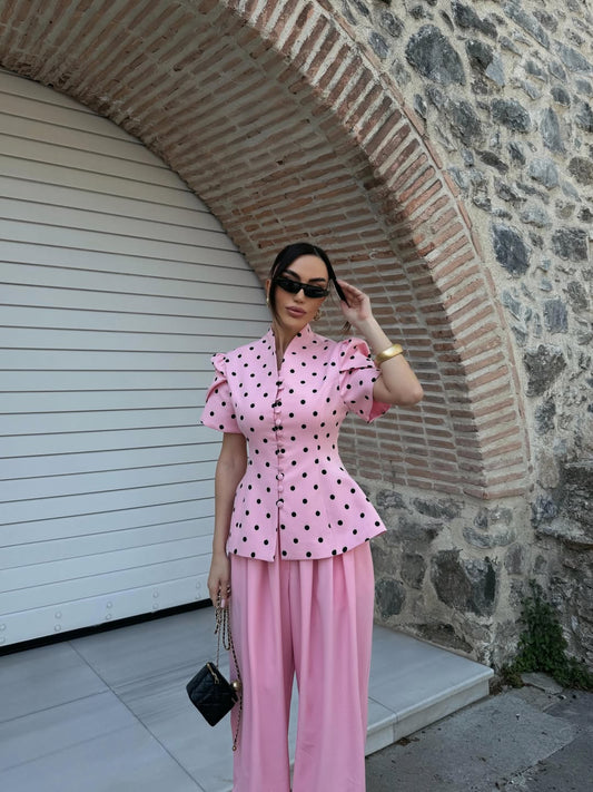 Baby Pink Polka Set