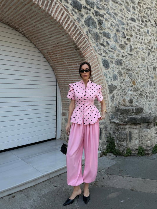 Baby Pink Polka Set