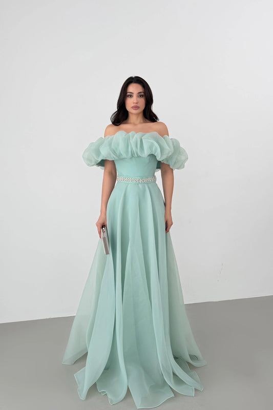 Peri Mint Green Vibe Evening Dress