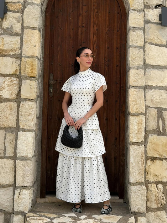 WHITE RUFFLED CORSET DETAIL DRESS