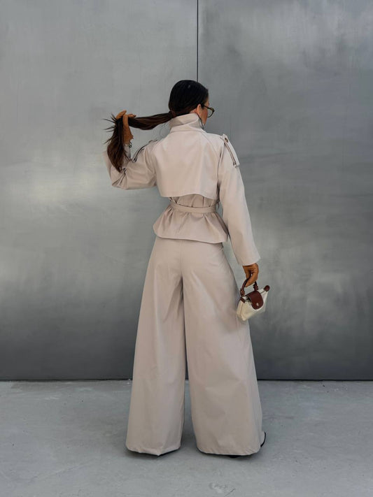 Double-Breasted Trench Set