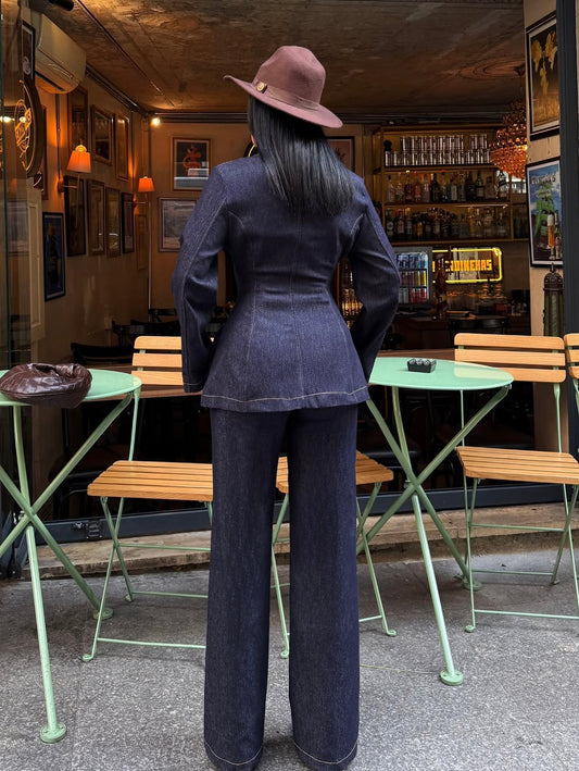 بدلة جينز هيلينز باللون الأزرق الداكن