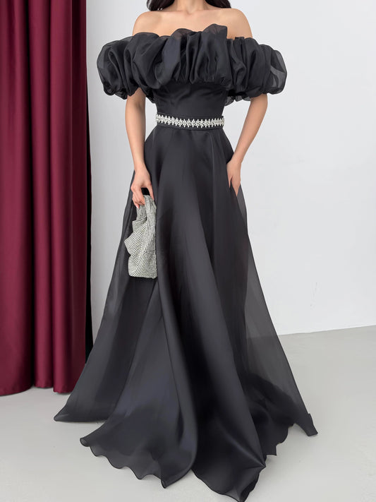 Peri Black Vibe Evening Dress