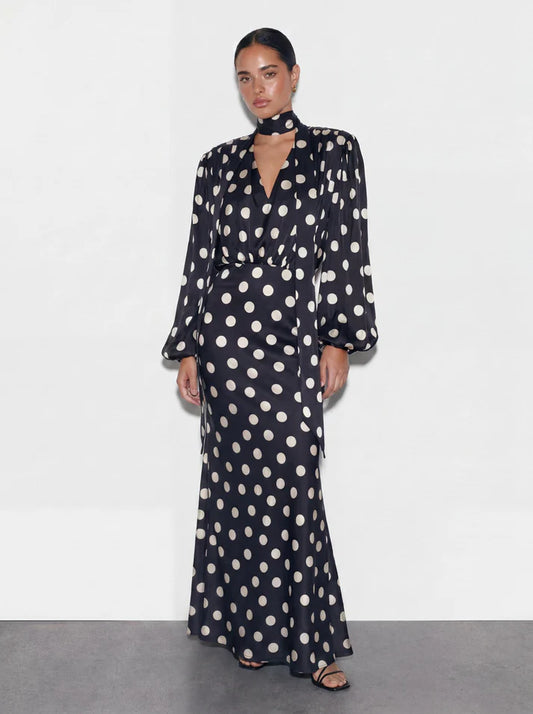 The Polka Black Maxi Dress