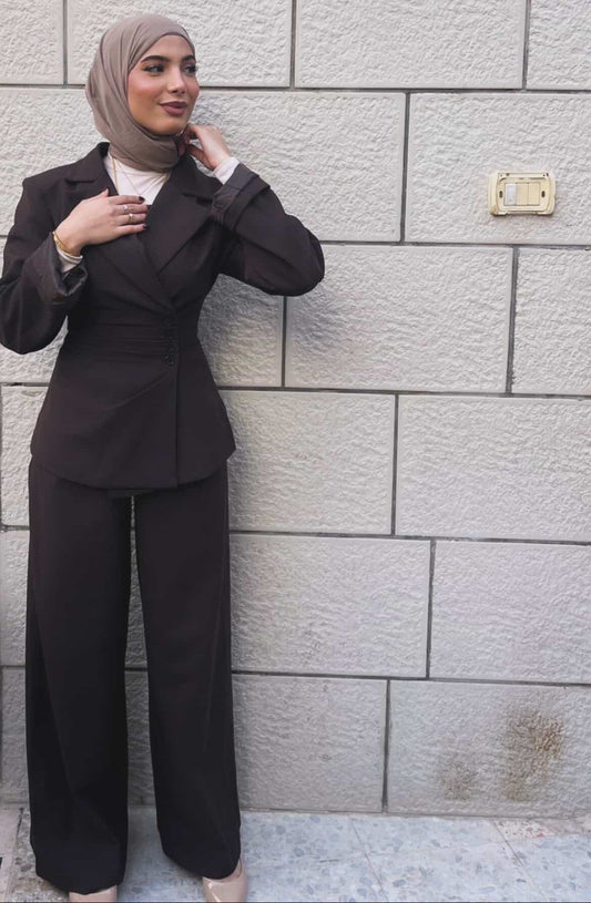 Brown 4-Button Side Suit