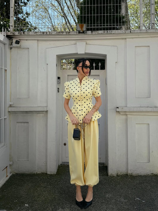 Butter Yellow Polka Set