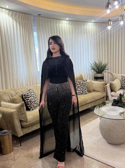 Black Shynix Embellished Trousers