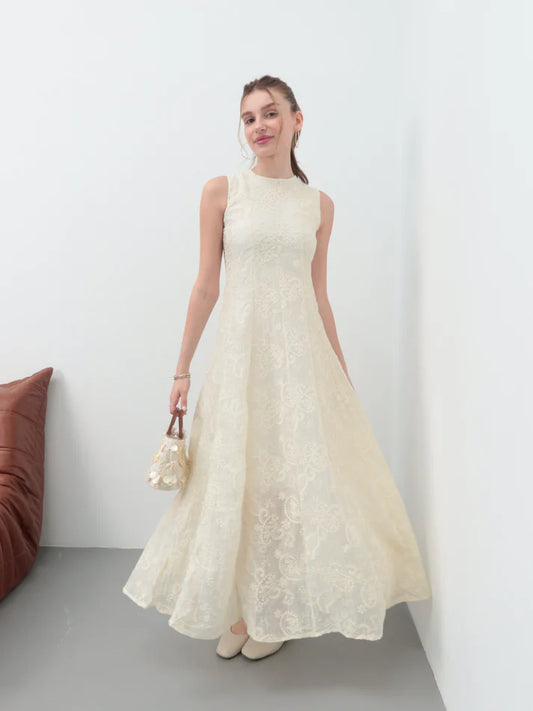 Ivory Jacquard Dress