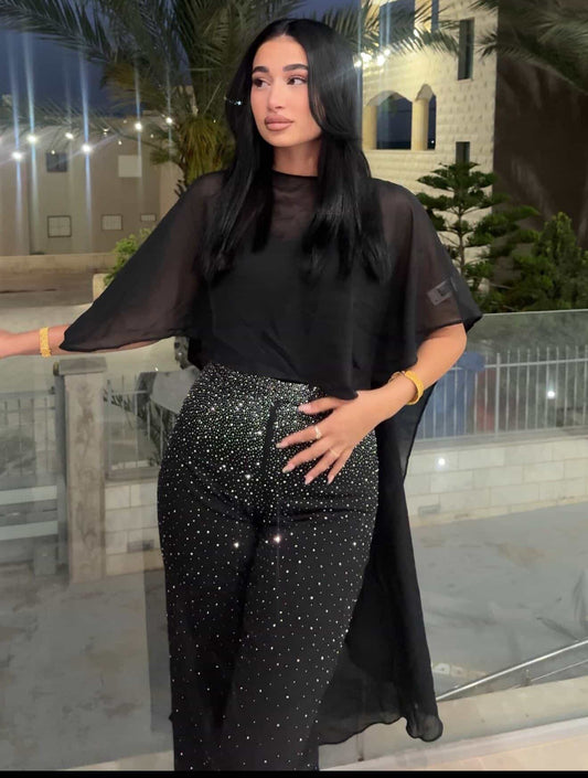 Black Shynix Embellished Trousers