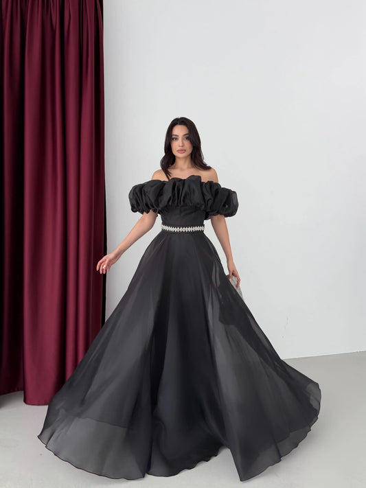 Peri Black Vibe Evening Dress