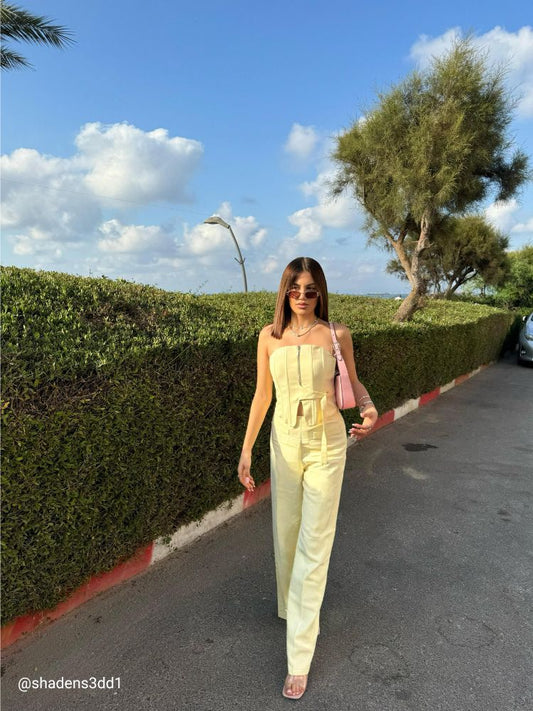 EKRU PALAZZO WITH COVER POCKET SUIT