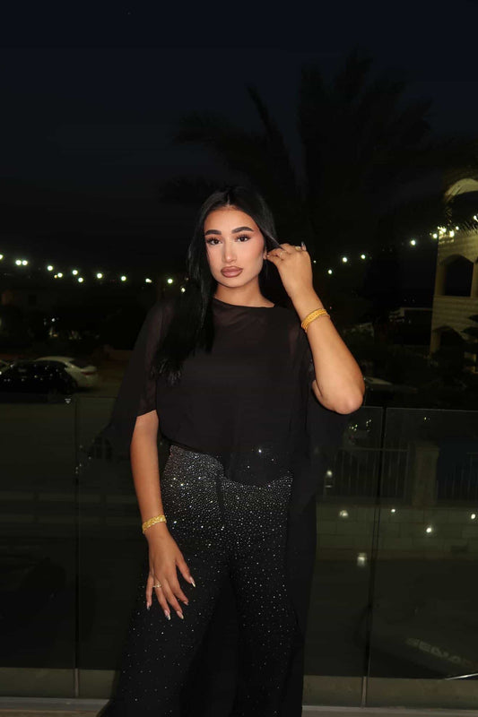 Black Shynix Embellished Trousers
