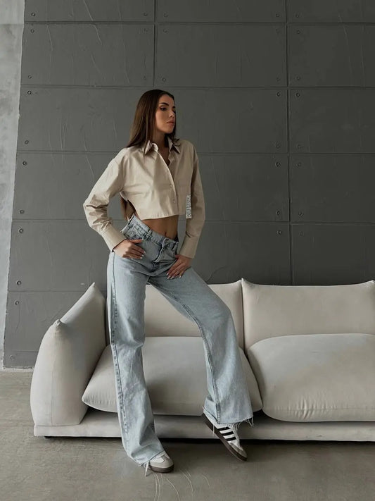 Zara Poplin Fabric Pocket Detail Shirt