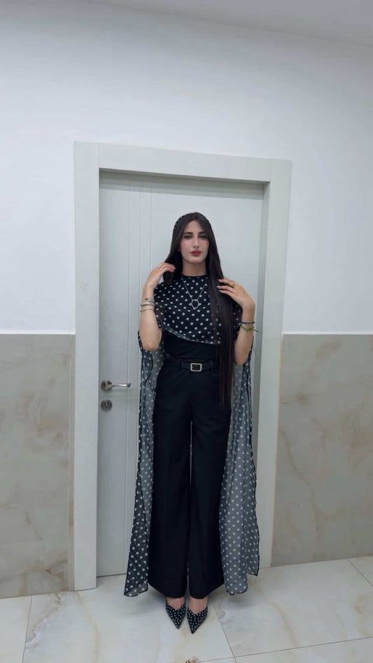 Polka Dot Sheer Cape Top