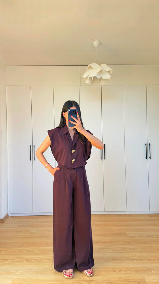 Plum Gold Button Set