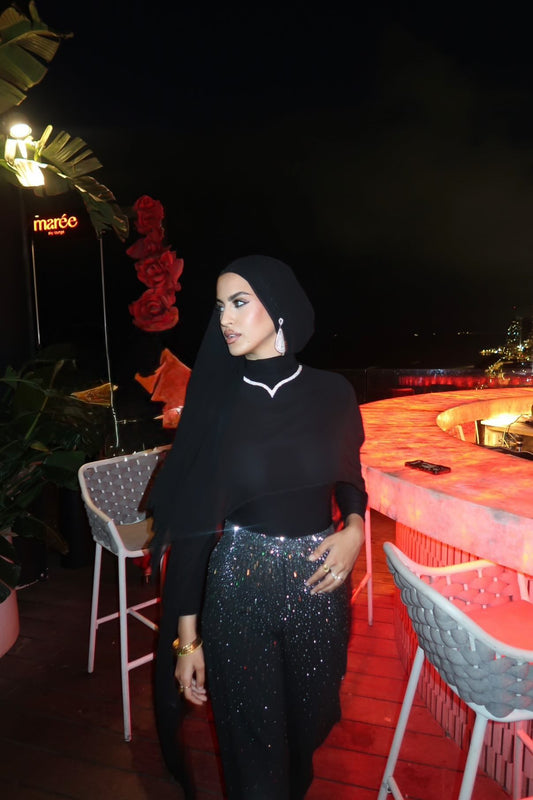 Black Shynix Embellished Trousers